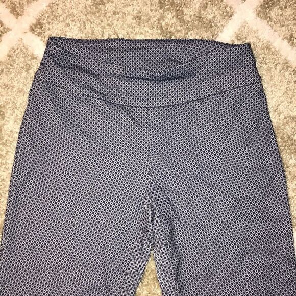 New Directions Navy Patterned Stretchy Pants - Picture 4 of 6
